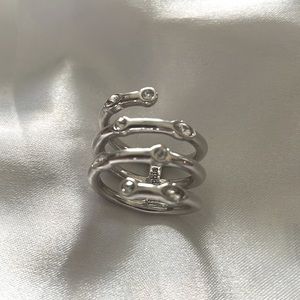 Lia Sophia Silver Wide Band Statement Ring